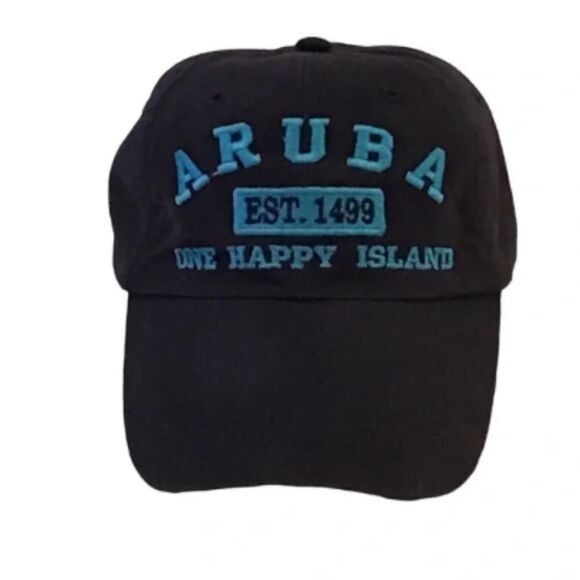 Anvil Aruba One Happy Island Navy Blue Baseball Hat - Picture 1 of 12